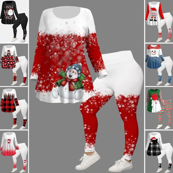 Christmas Creative Printing 3D Digital Casual Loose Men And Women Round Neck Suit