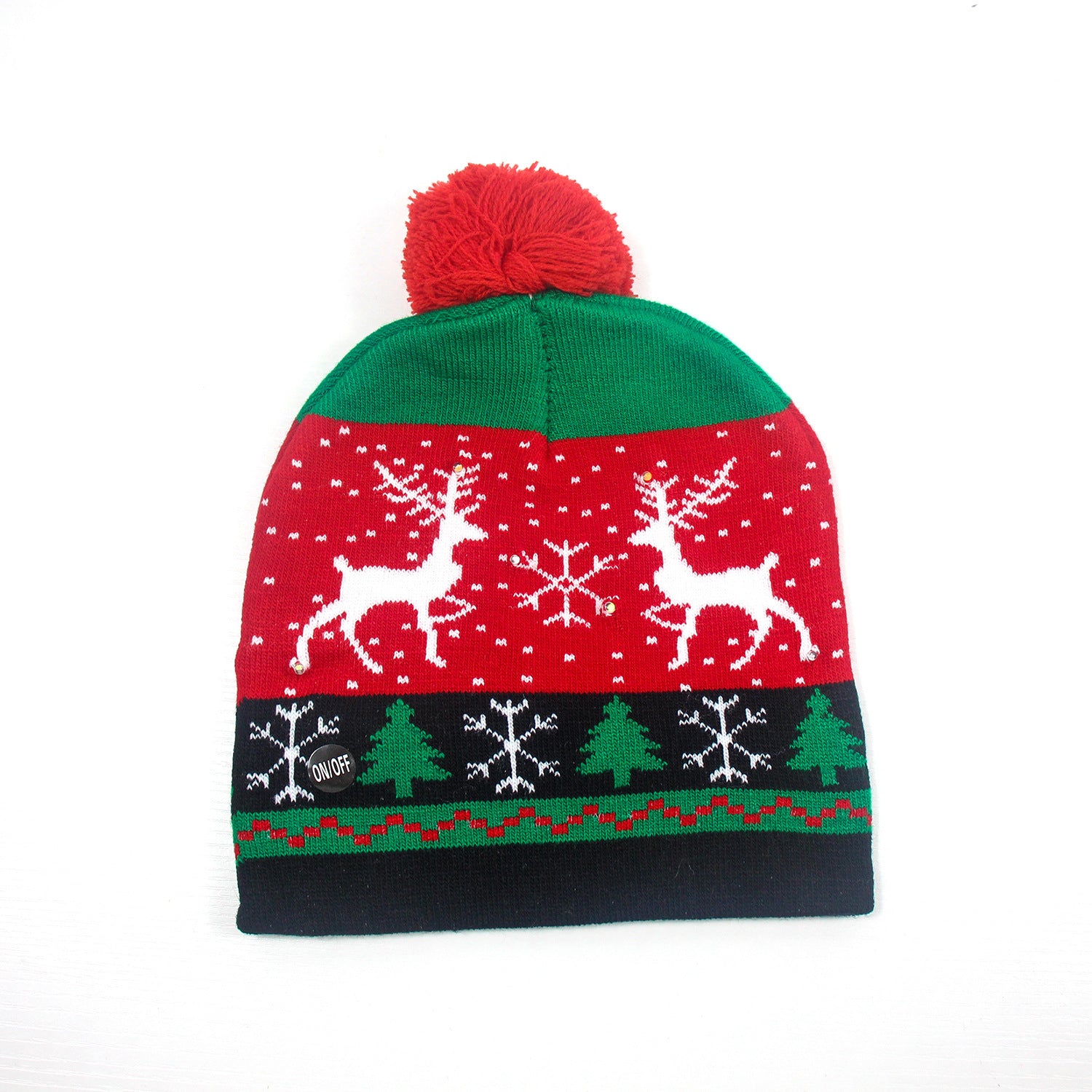 Cross-border Festival Autumn And Winter Fashion Christmas Knitted Hat Party Warm Adult With Fur Ball Christmas Hat