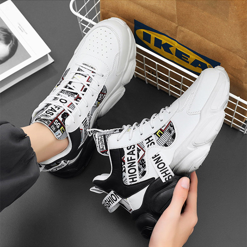 Men's High-top Sports Shoes New Fashion Colorblock Lace-up Casual Sneakers Breathable Versatile Running Basketball Trainers Shoes